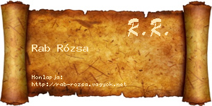 Rab Rózsa névjegykártya